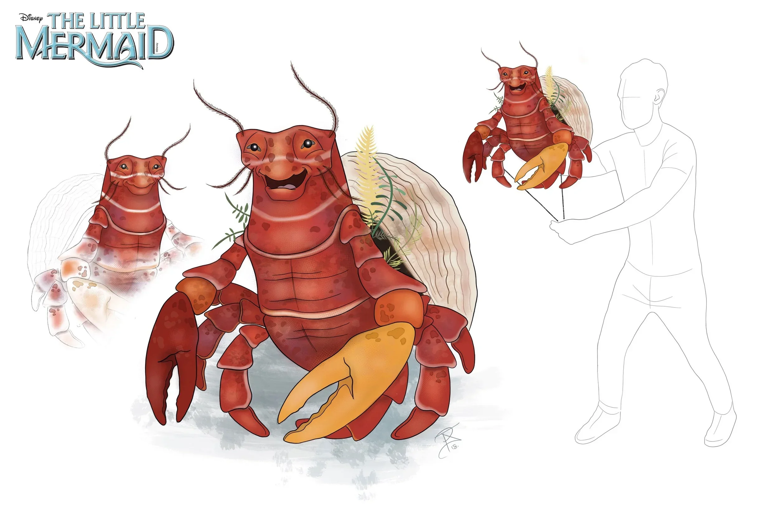 The Little Mermaid character design - Sebastian the crab by Stitches and Glue