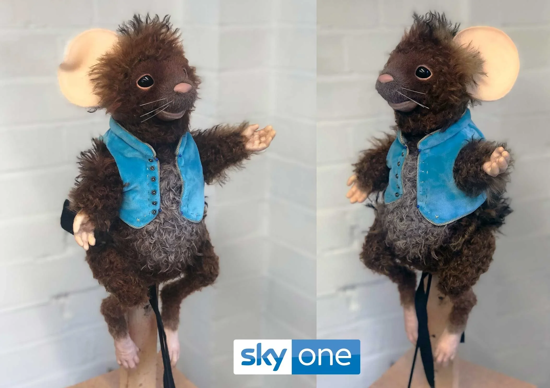 Mouse puppet made by Stitches and Glue for Sky's After Ever After, by David Walliams 