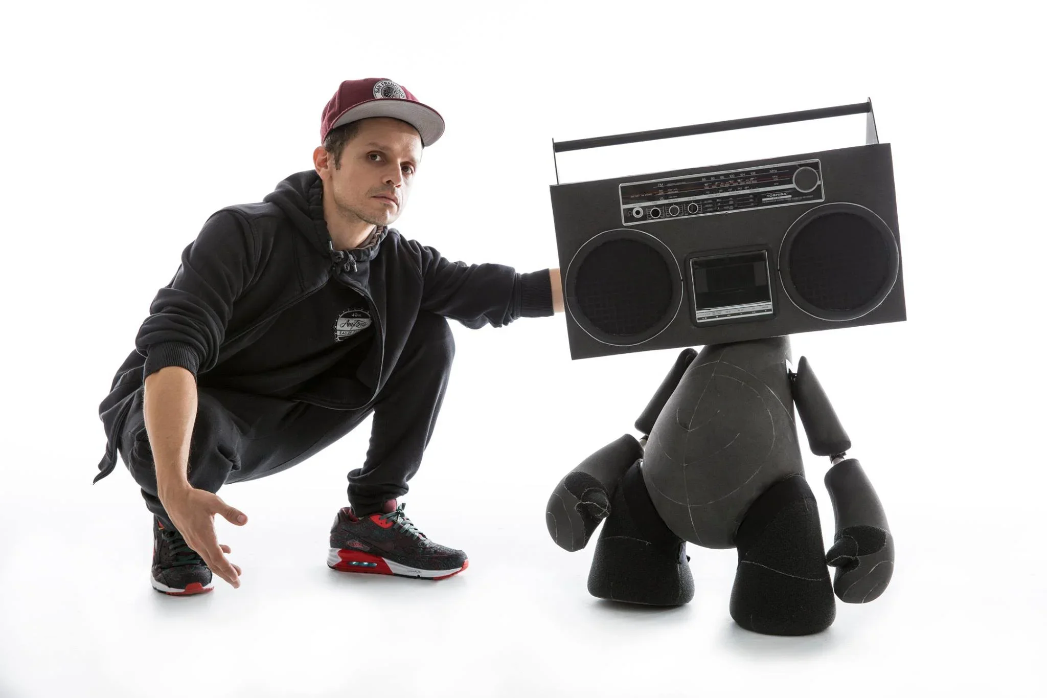 Boom box puppet created by Stitches and Glue for the Broke and Beat theatre show