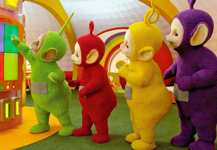 Teletubbies creature costumes, made for the BBC by creature costume makers Stitches and Glue