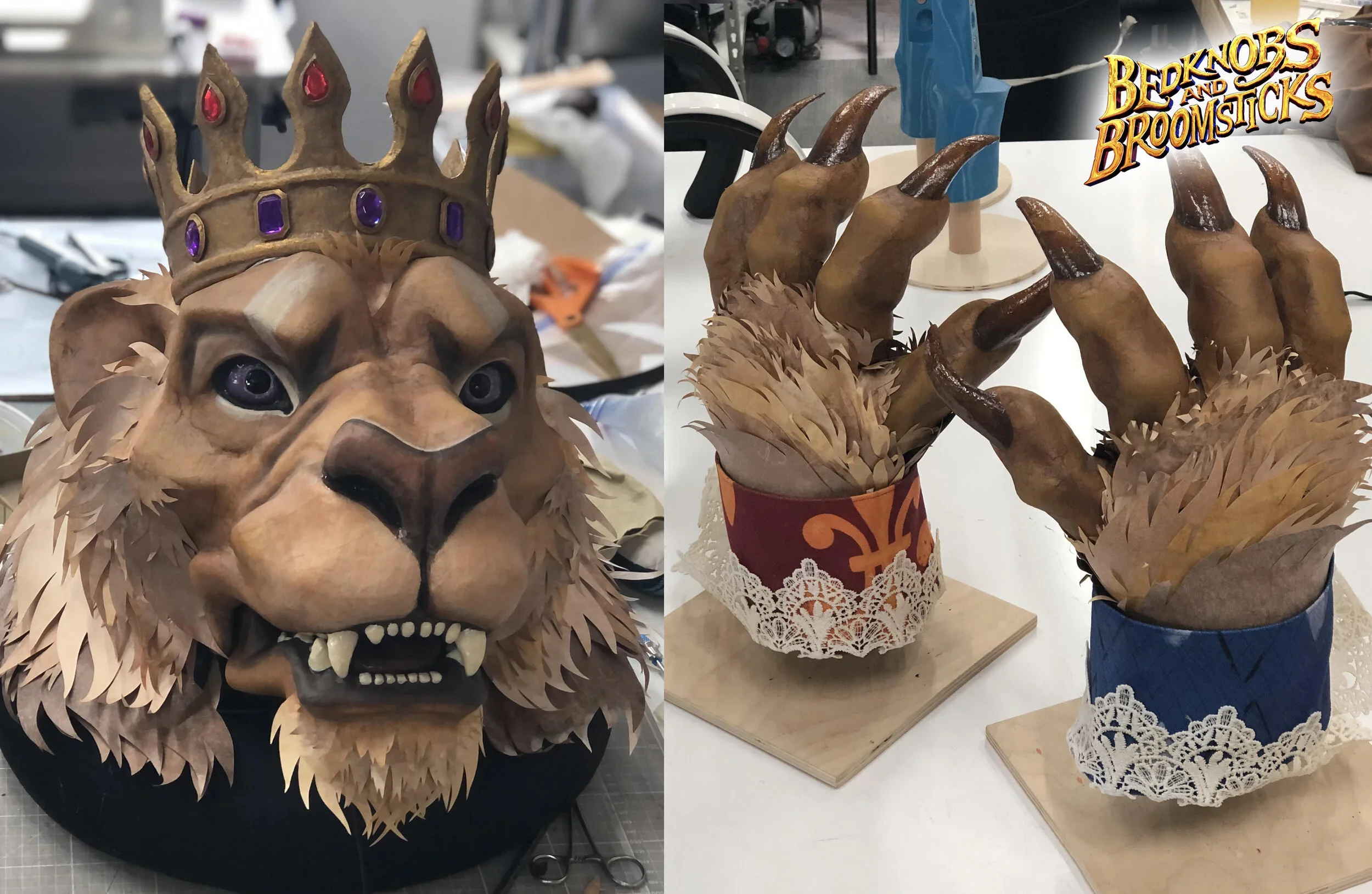 King lion from Bedknobs and Broomsticks - walkabout puppet made by Stitches and Glue
