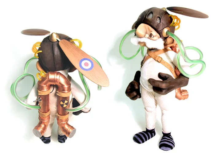 Toy designers Stitches and Glue created this wing commander inventor as an art toy 