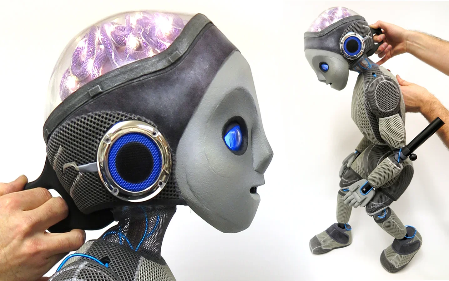 Robot bunraku puppet made for a sci fi production by puppet makers Stitches and Glue