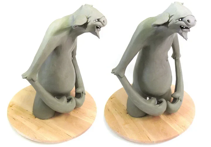 Clay sloth character sculpt by character designers Stitches and Glue