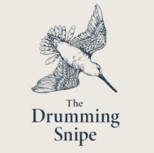Illustration of a sniping bird with a musket, labeled 'The Drumming Snipe'