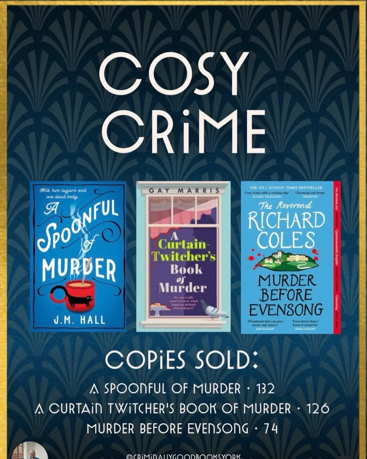 Happy New Year! And what a brilliant lovely start to 2026! Thank you so much @criminallygoodbooksyork ! Your support and encouragement have been one of the shiniest parts of my recent writing life. Honoured as well to be sitting alongside my friend @