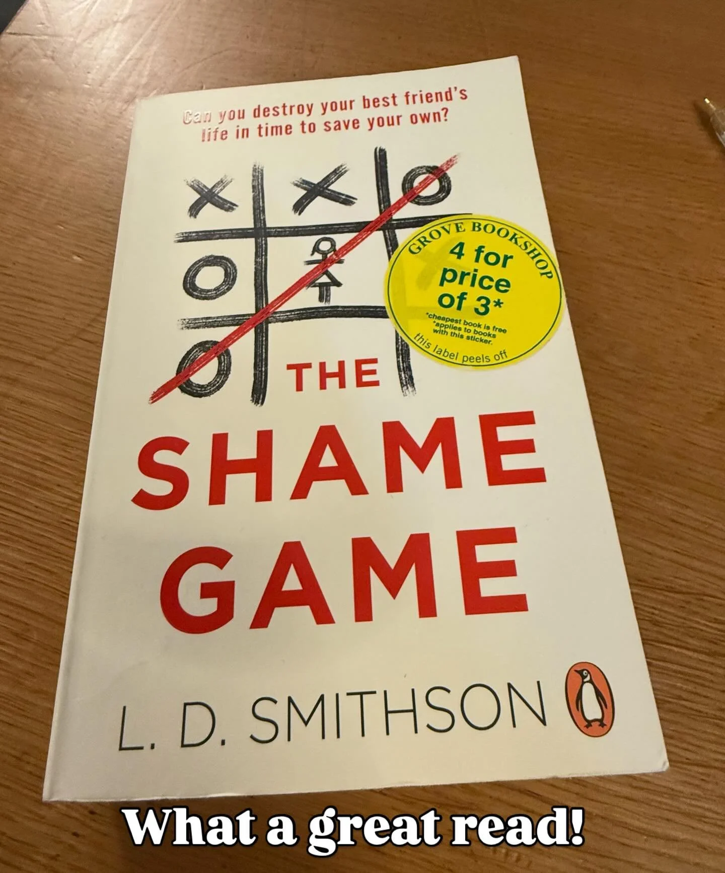 The Shame Game by L. D Smithson @deakin.leona 

I know what you did&hellip;

Welcome to the Shame Game.
Are you ready to play?

Anonymous messages force friends to destroy each other&rsquo;s lives in order to keep their own secrets buried
This dark c