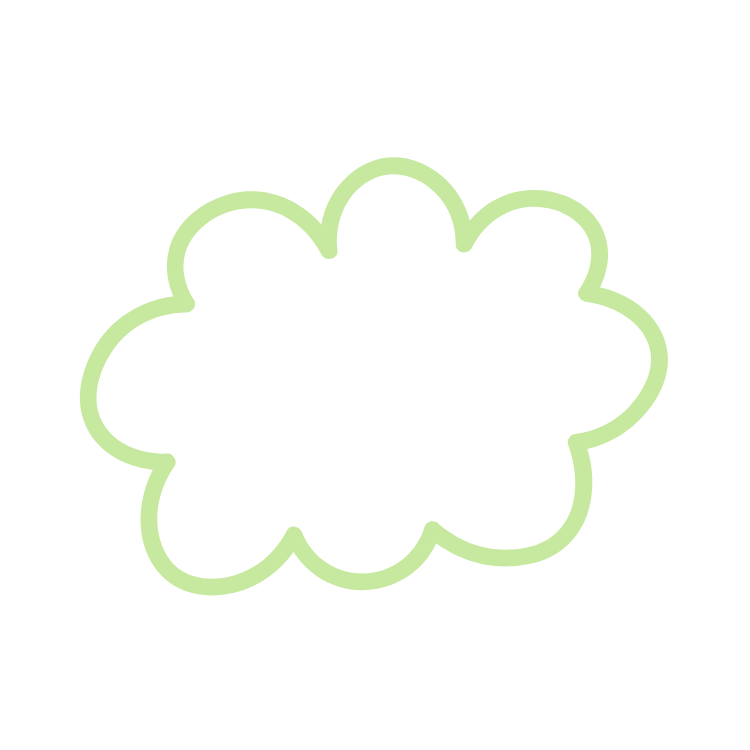 Empty speech bubble with a light green border