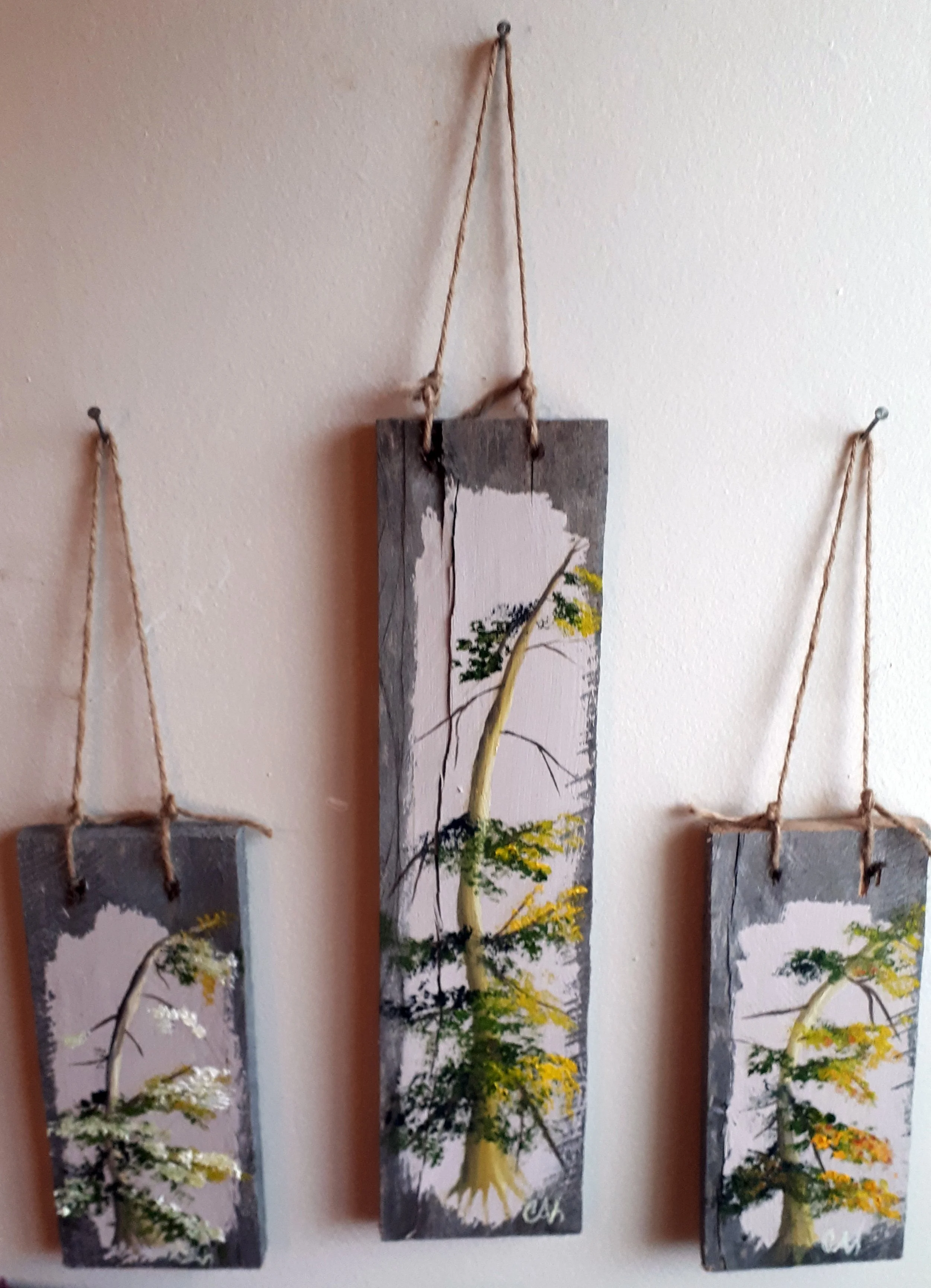 Rustic Tree Trio - Original Painting