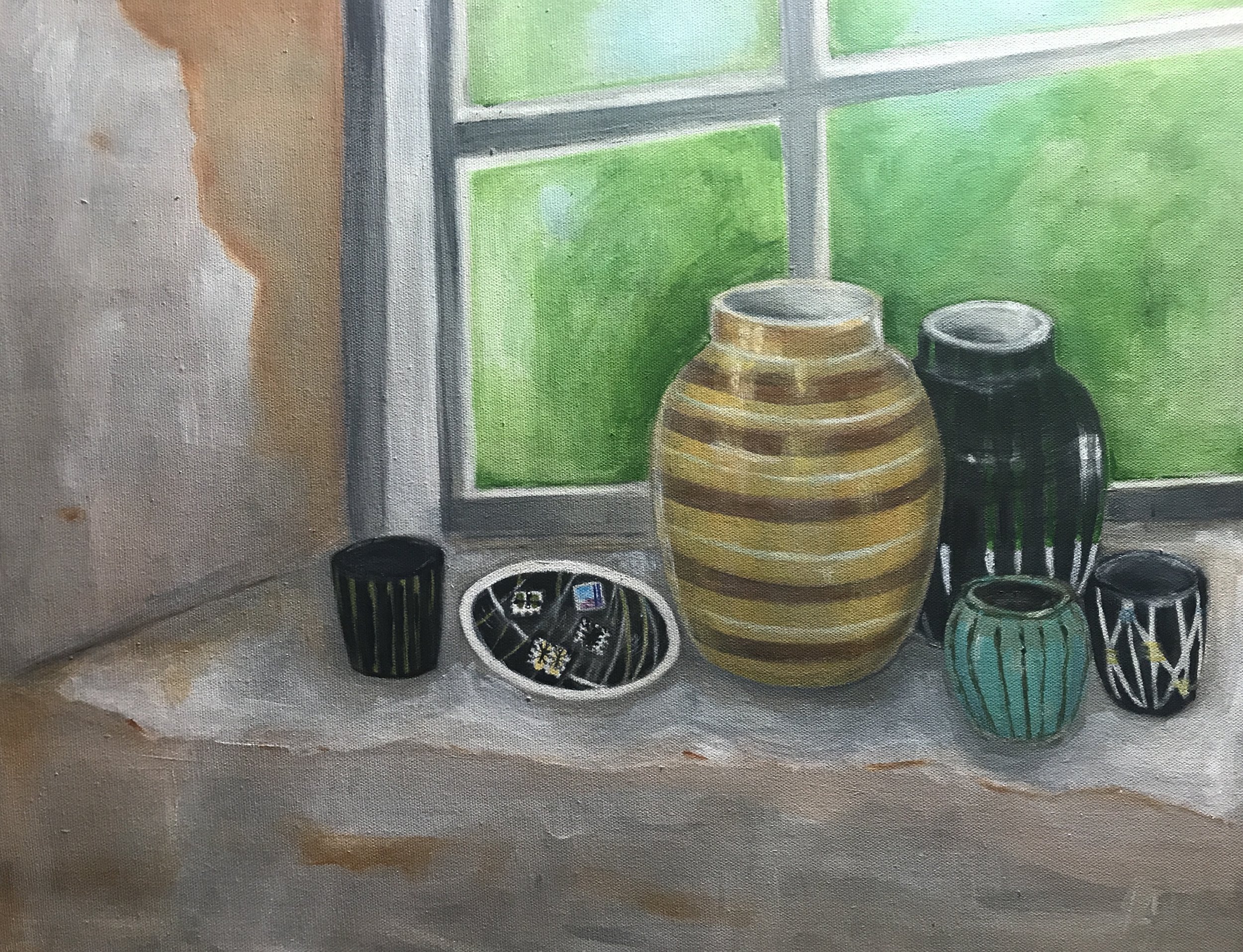 Pot family tree. Acrylic on canvas