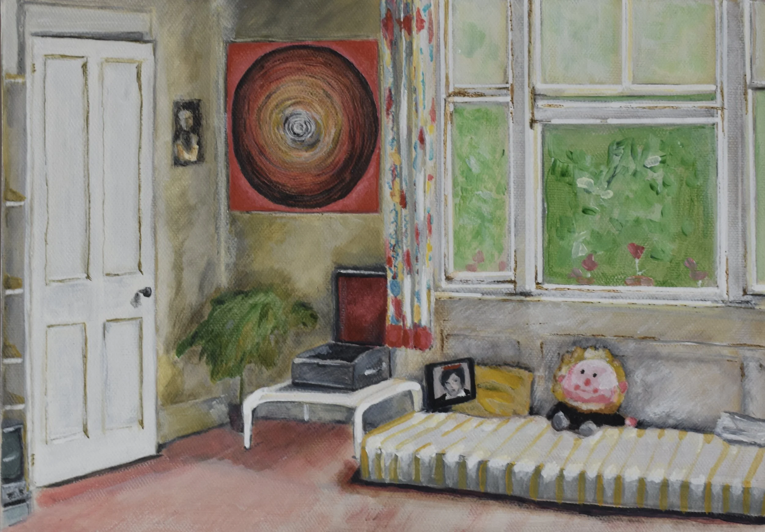 ROOM PORTRAIT 'Punctum Two 1970s London NW9' A4 - Acrylic on canvas board