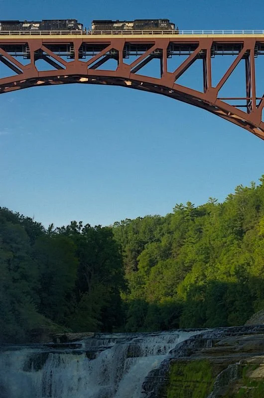 Train Crossing over Upper Falls - Letchworth State Park NY