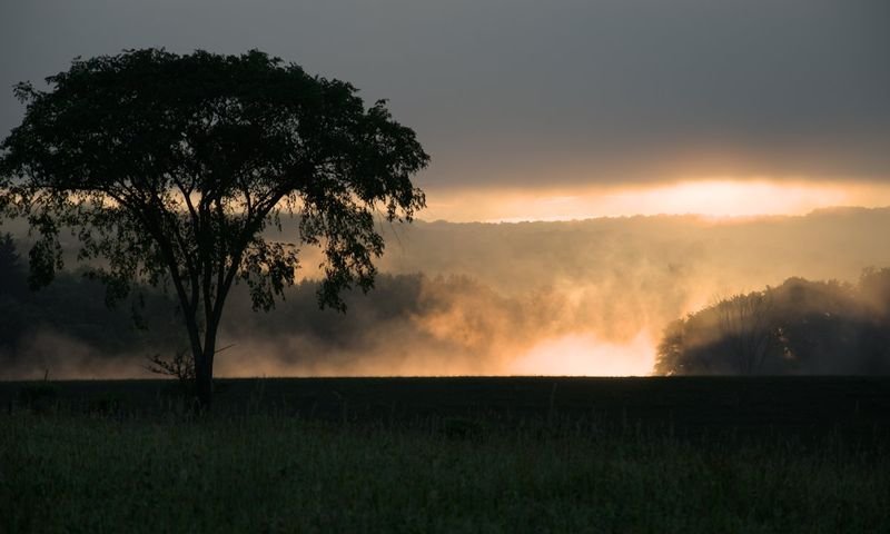 Sun coming up through the earth - Randolph NY