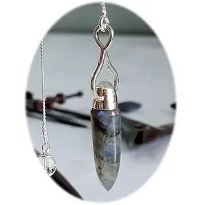 Master Labradorite and Rainbow Moonstone dowsing pendulum