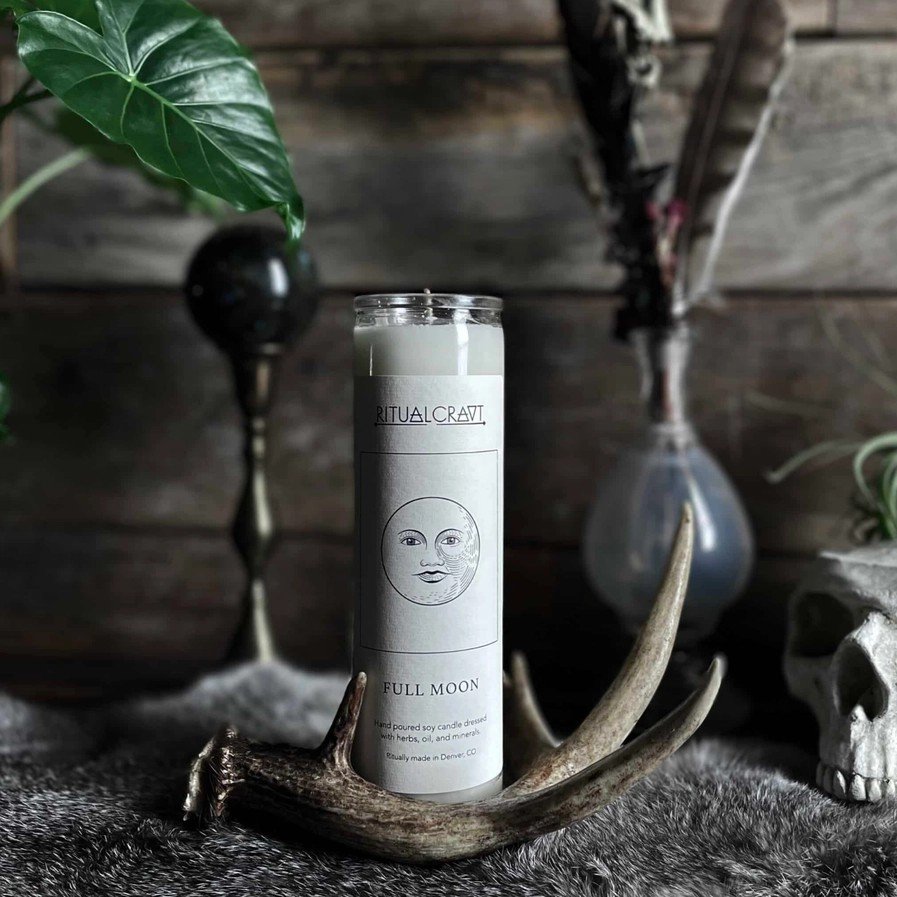 Fully dressed intention candle - Full Moon