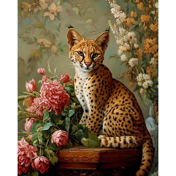 Vintage Style Serval Fine Art Print