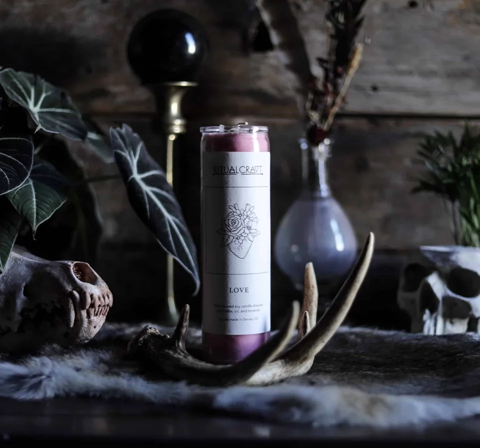 Fully dressed intention candle - LOVE