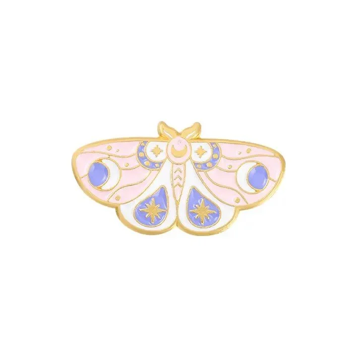 Celestial Moth Pin - Pink