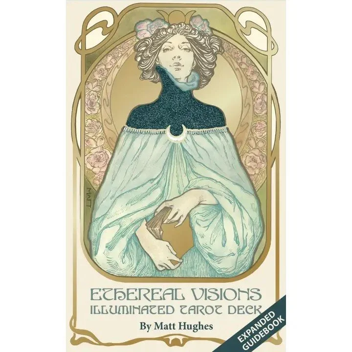 Ethereal Visions: Illuminated Tarot Deck — Art Nouveau Magic & Golden Illumination