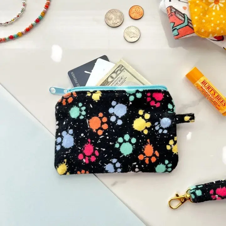 Paw Print coin purse - multi