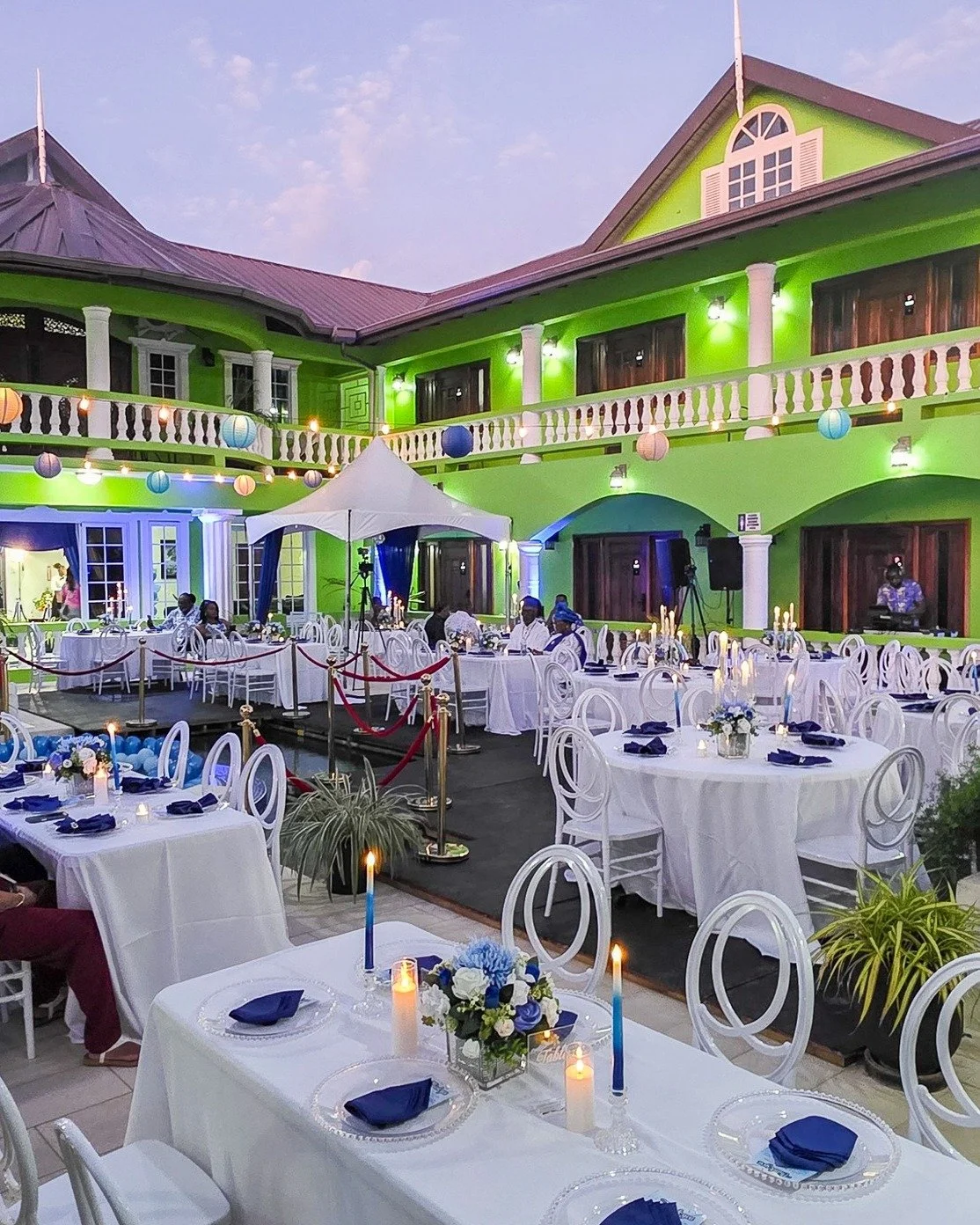 Definitely building a stage or a dance floor over the pool! Guess what?
The transformation is complete! Swipe to see the finished look.
We converted the pool into a stunning, safe, and secure VIP party floor for this 60th Birthday and Retirement Cele