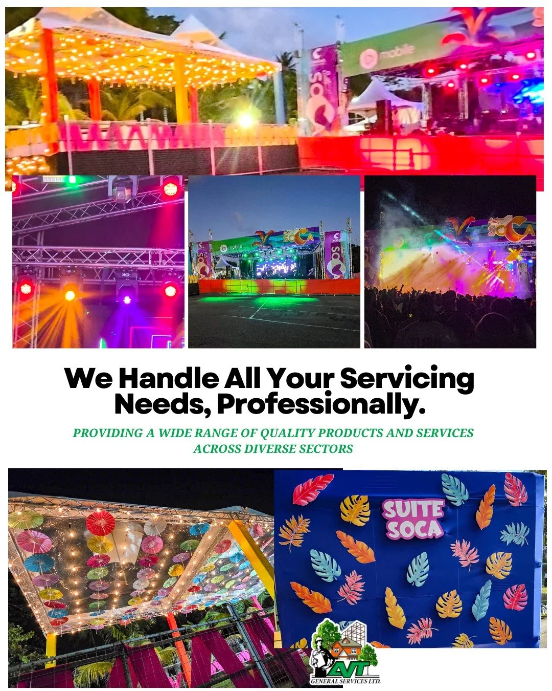 Make your event unforgettable! 🎊 From elegant tents to full AV setups, we&rsquo;ve got everything you need to host a spectacular event.
✅ Reserve Today
📞 Call or 📩 Message us to get started!

#EventRentals #FullServiceEvents #TrinidadEvents #Event