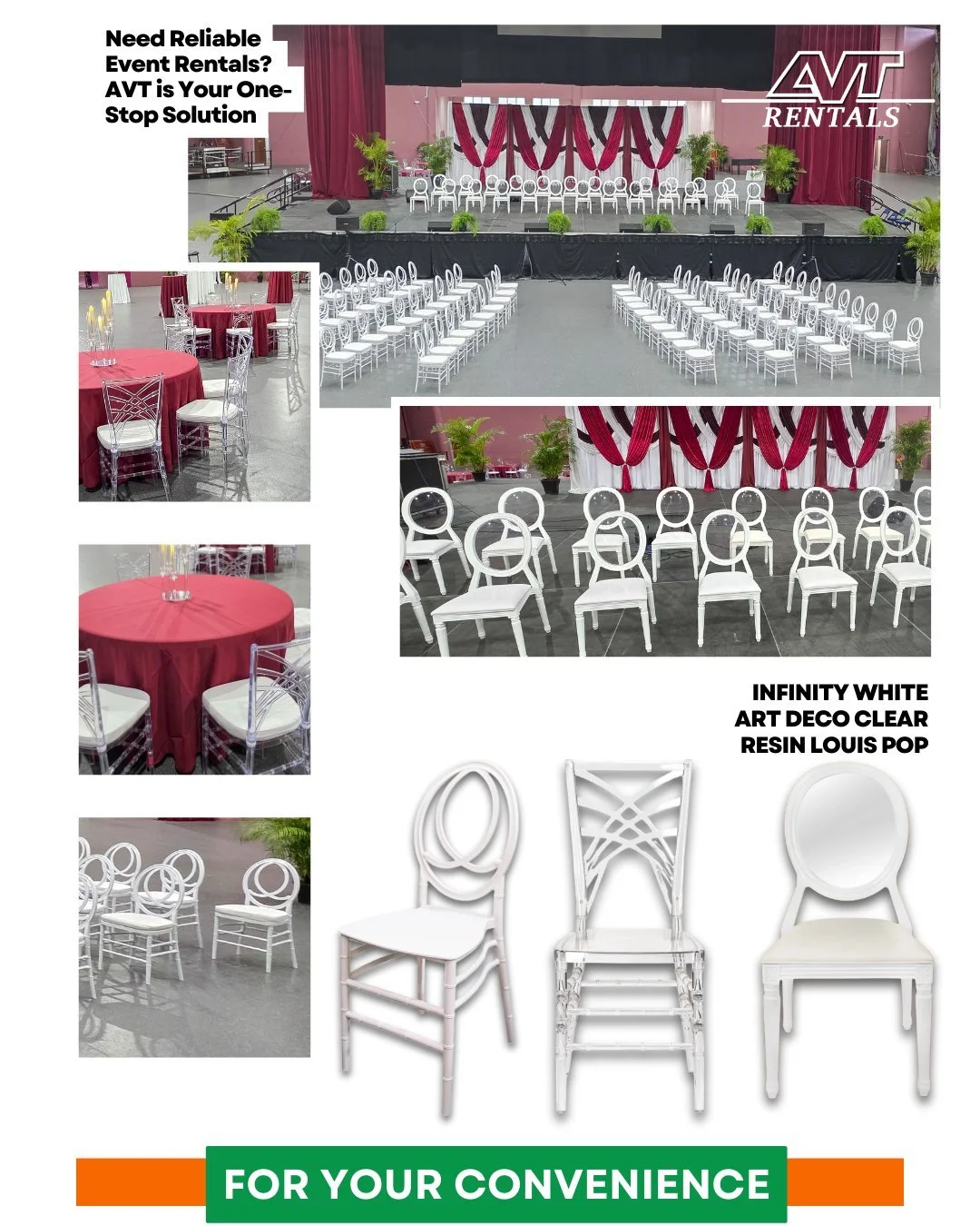 Seating that speaks for itself. ✨🪑From chic Ghost chairs to classic Dior styles, we provide the "polish" your upscale event deserves. Perfect for: ✅ Luxury Weddings ✅ Corporate Galas ✅ Boutique Experiences

Add-on options: Cushions (Fabric