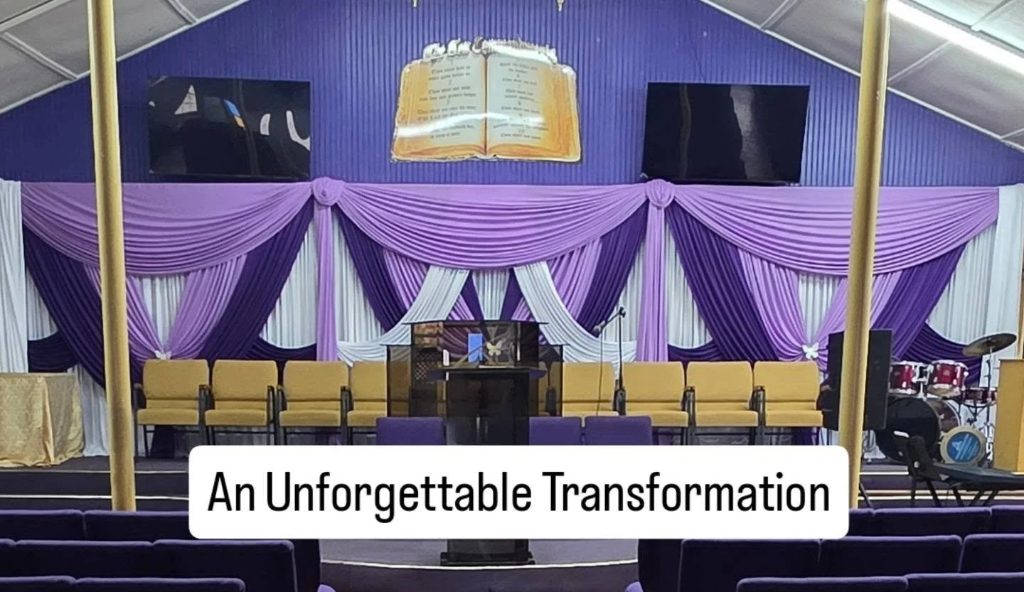 2 hours. Hundreds of pleats. One unforgettable transformation.

Swipe to see how fabric, vision and expertise turned an ordinary church stage into a stunning focal point of worship and celebration.

This is what happens when draping is treated as an 