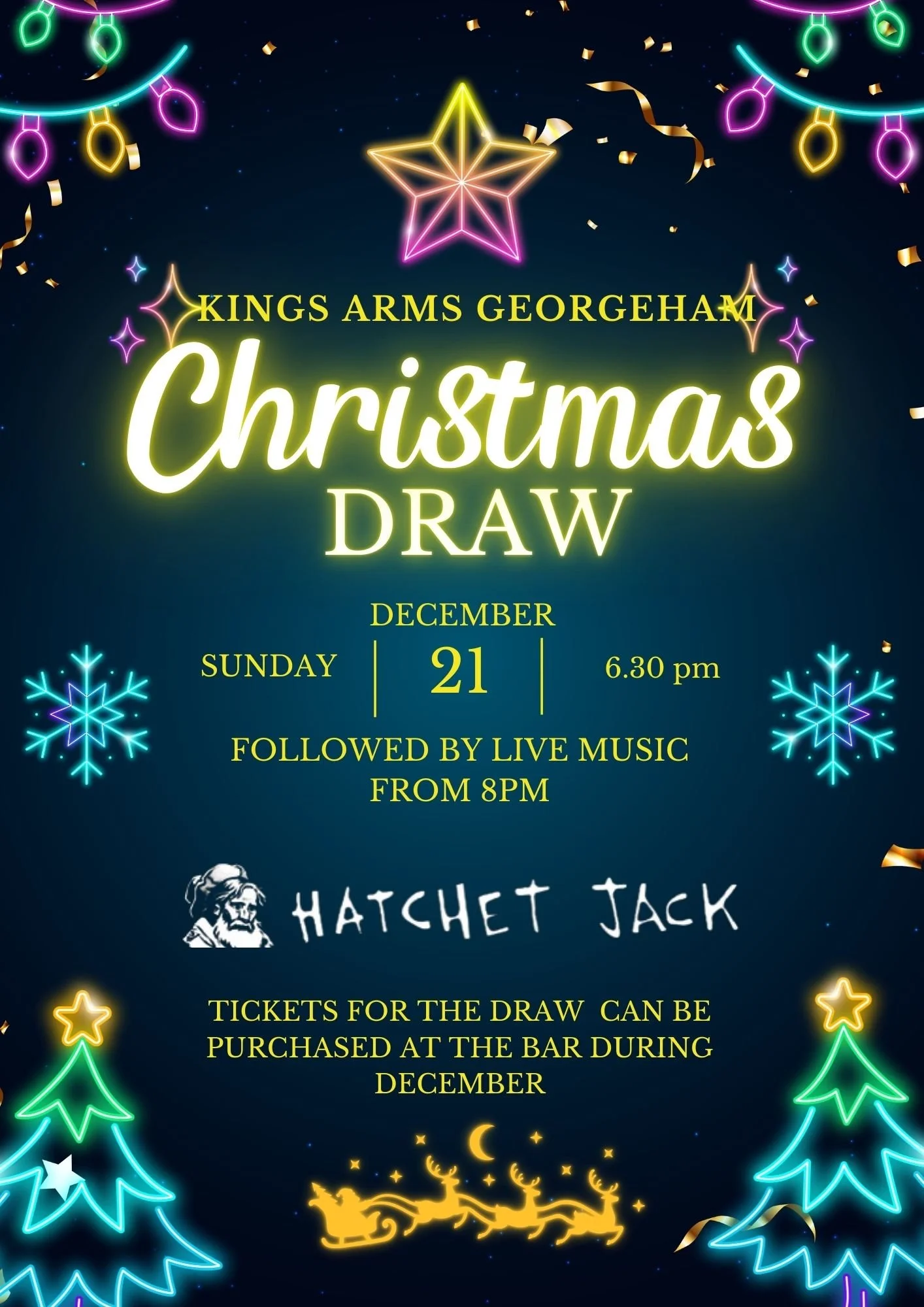 Christmas Raffle Draw + Live Music from Hatchet Jack