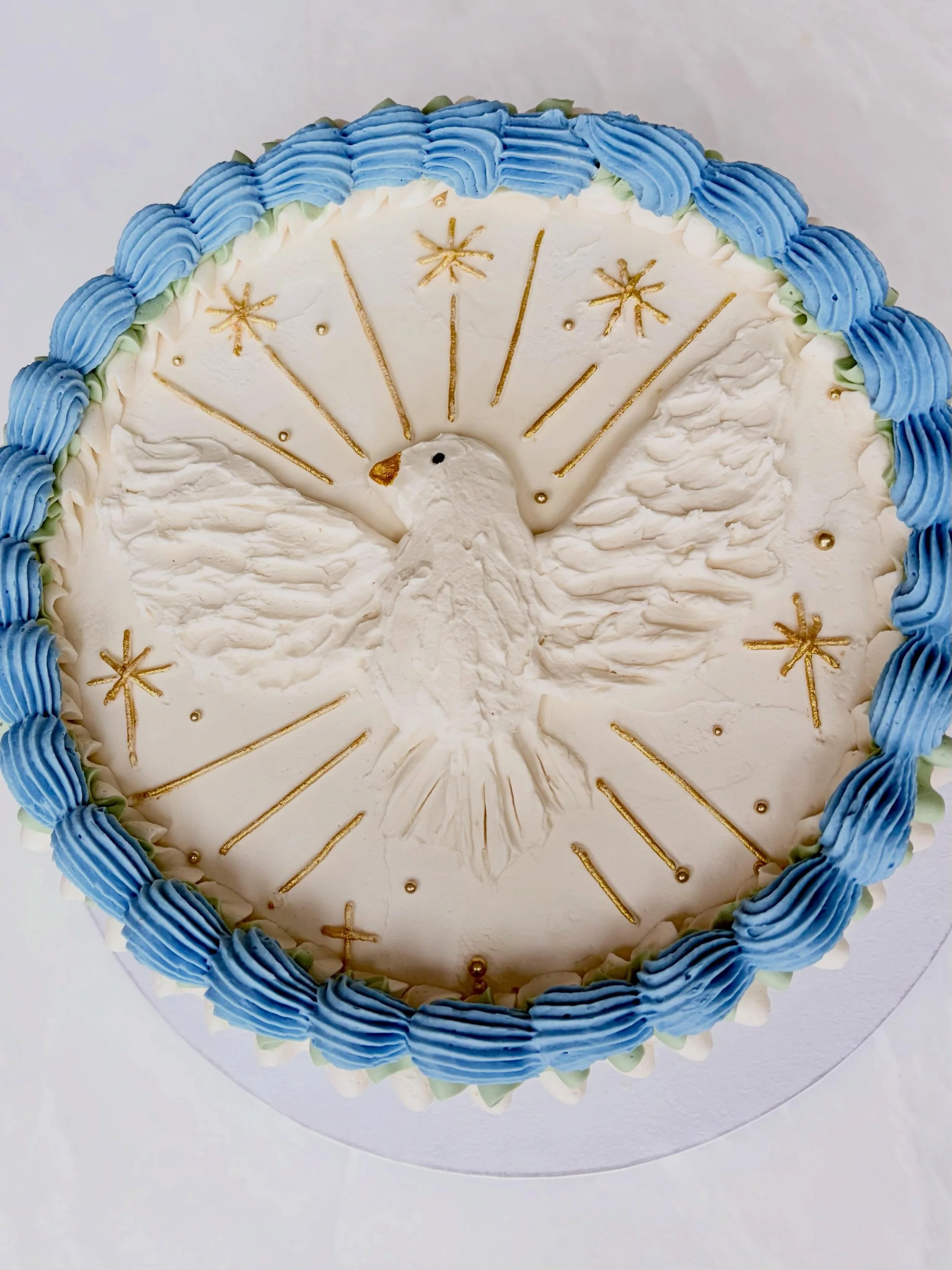 Loved making this unique christening cake! 🕊️