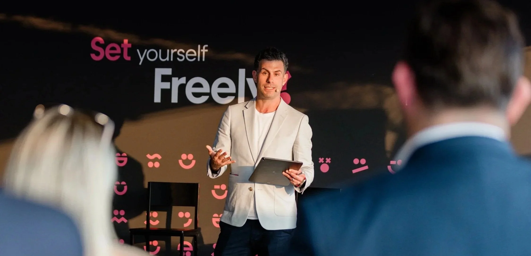 Journalist and consultant Omar Oakes on stage during MIPCOM 2025