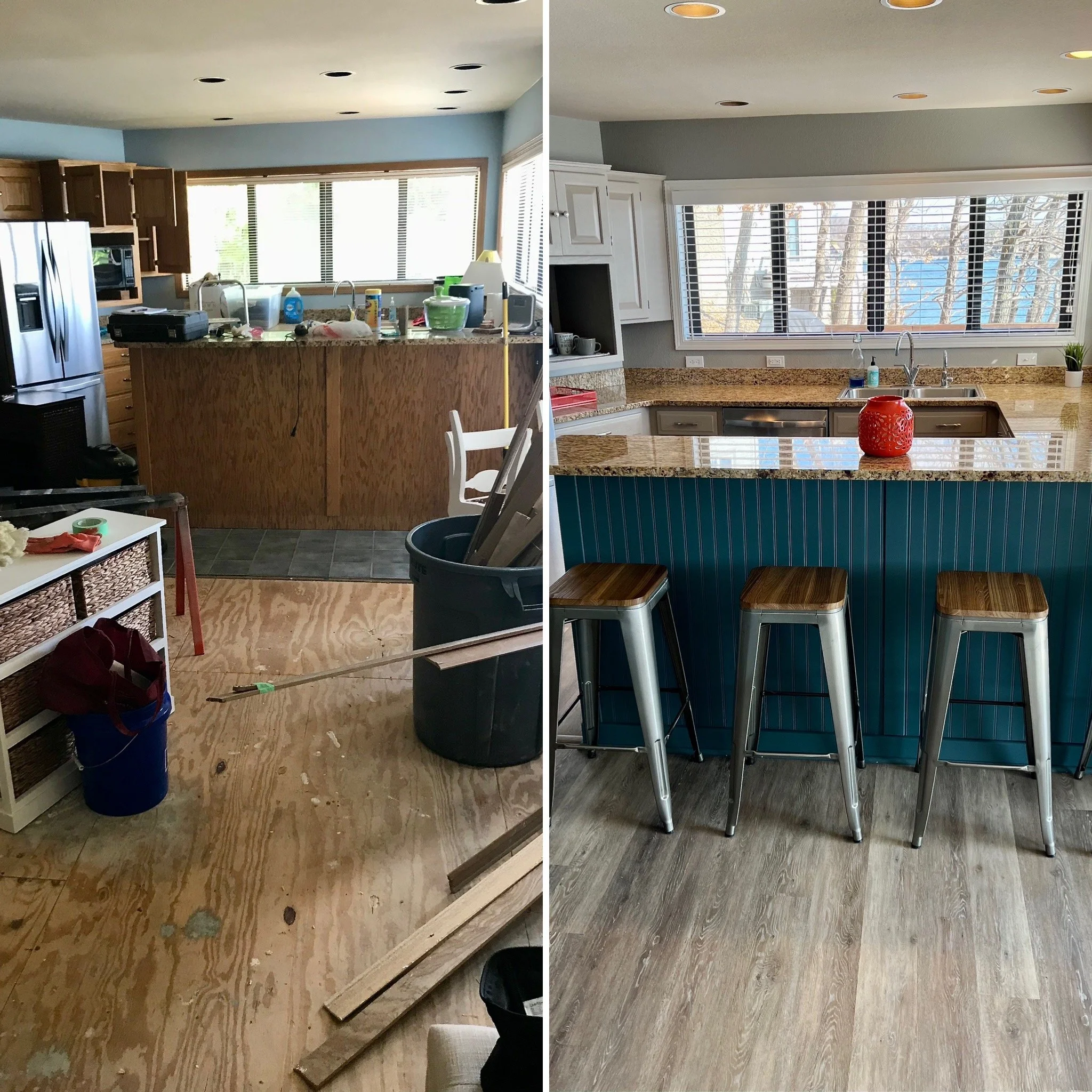 Before & After Lake home kitchen