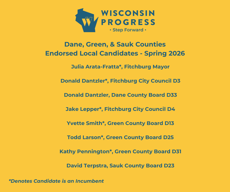 Dane, Green, Sauk Counties Round 1 Spring Endorsed Candidates.png