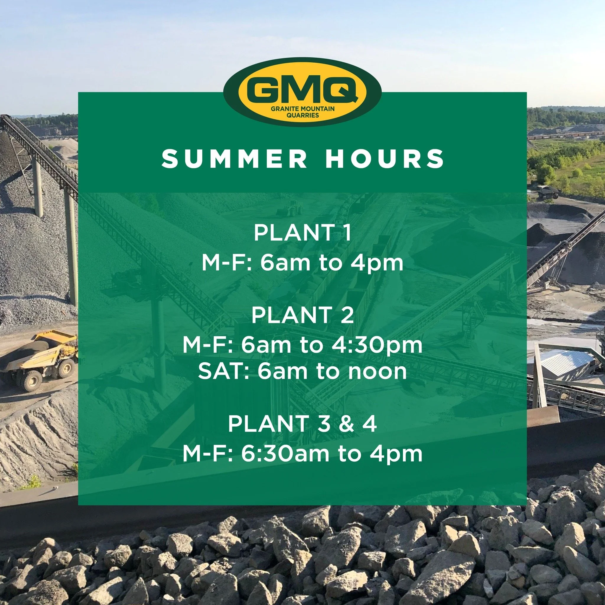 GMQ has now switched to our Spring and Summer hours! Come see us!