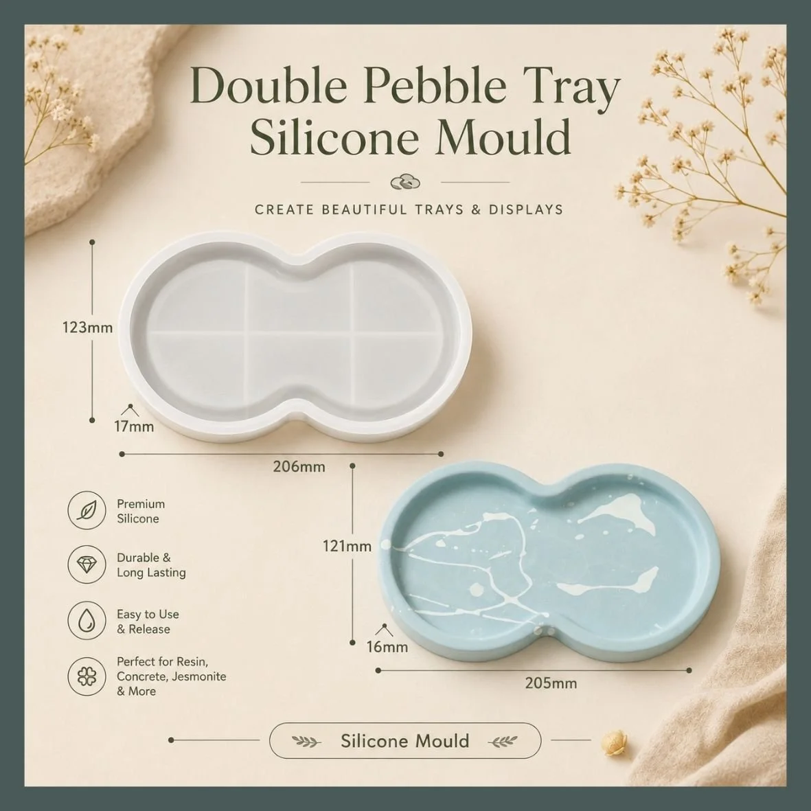 Double Pebble Tray