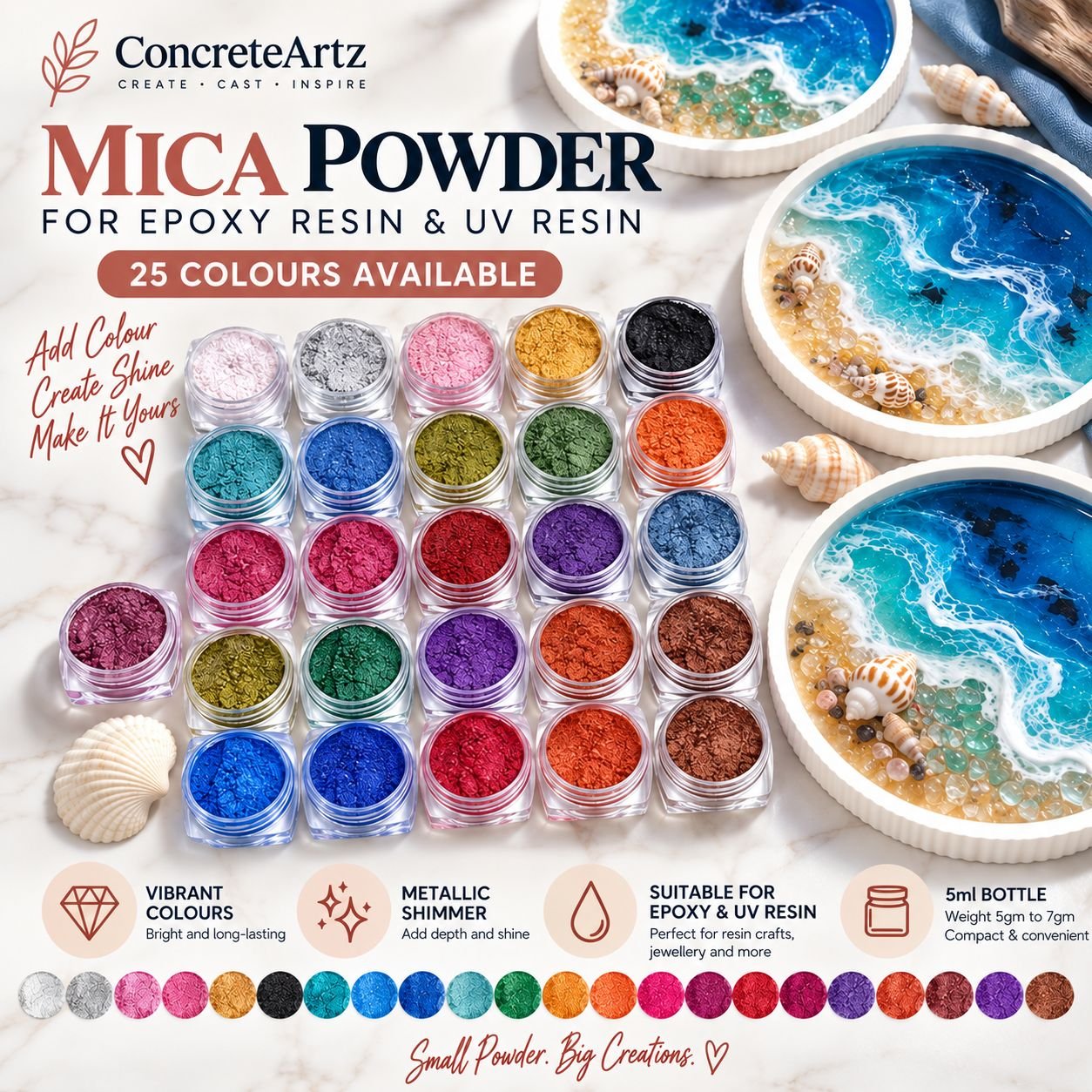 Mica Powder - Colour Pigment for Epoxy Resin