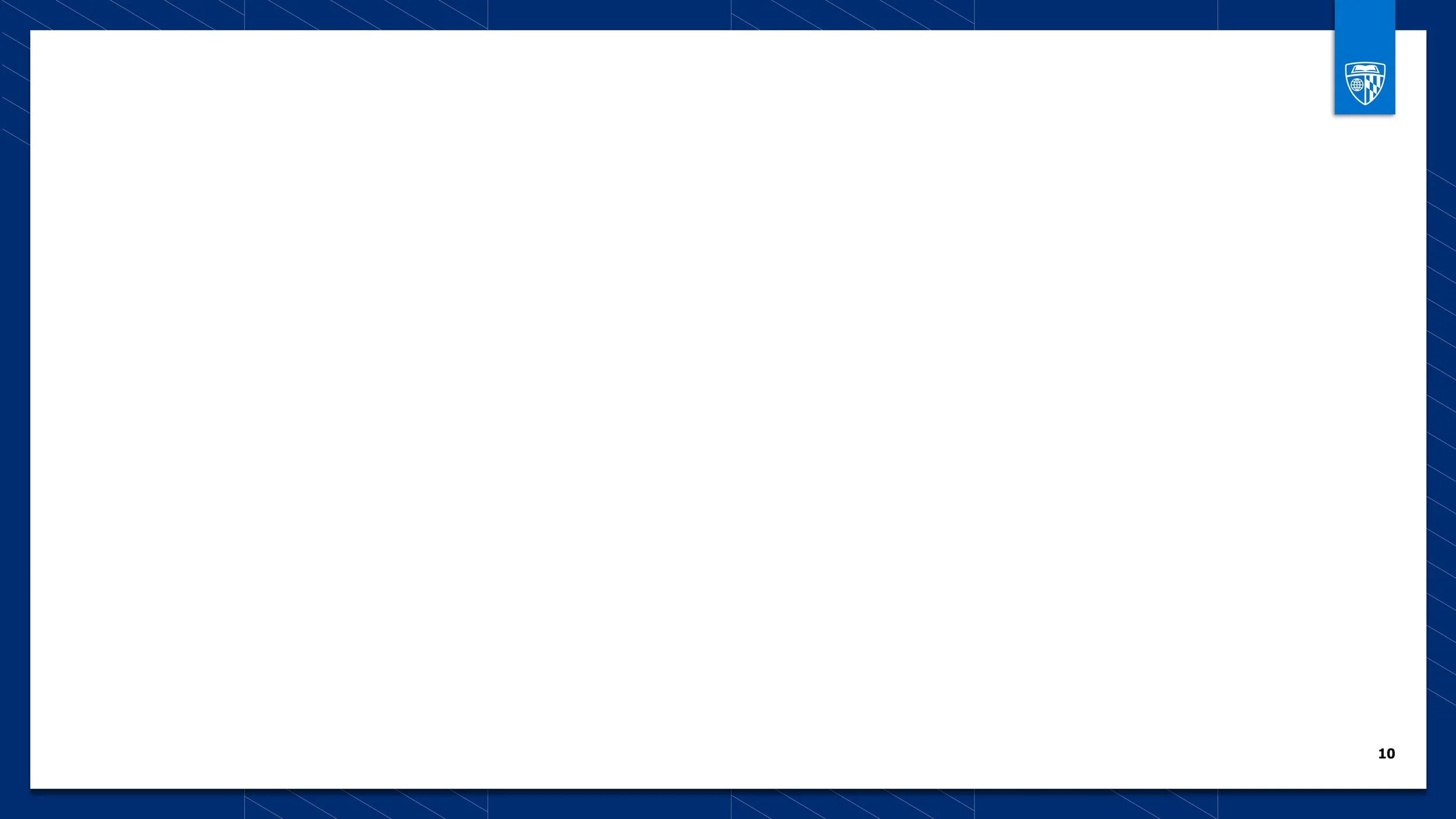 Blank presentation slide with a sports logo in the top right corner.