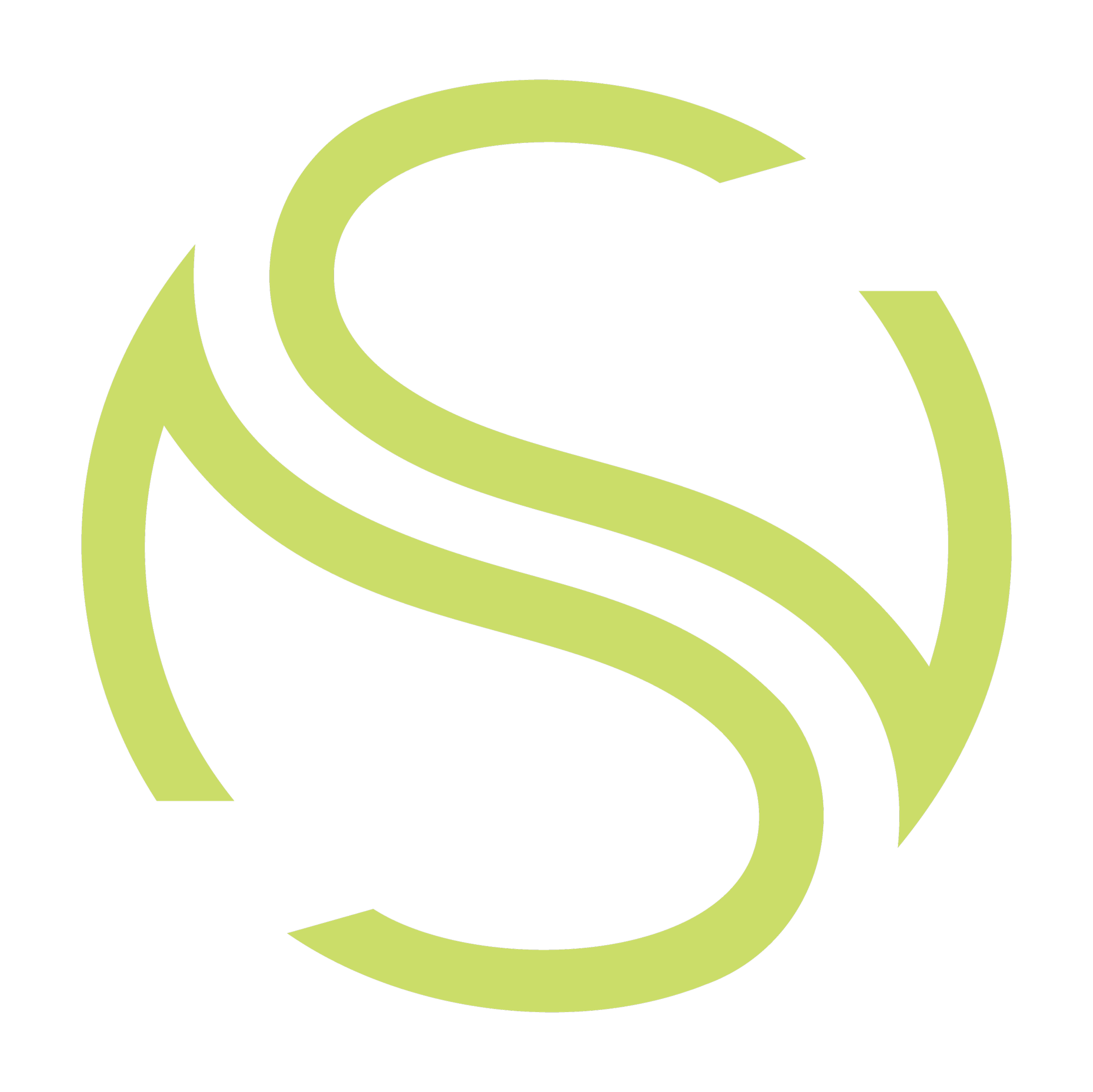 A stylized green letter S inside a black circle, with green curved shapes partially surrounding it.