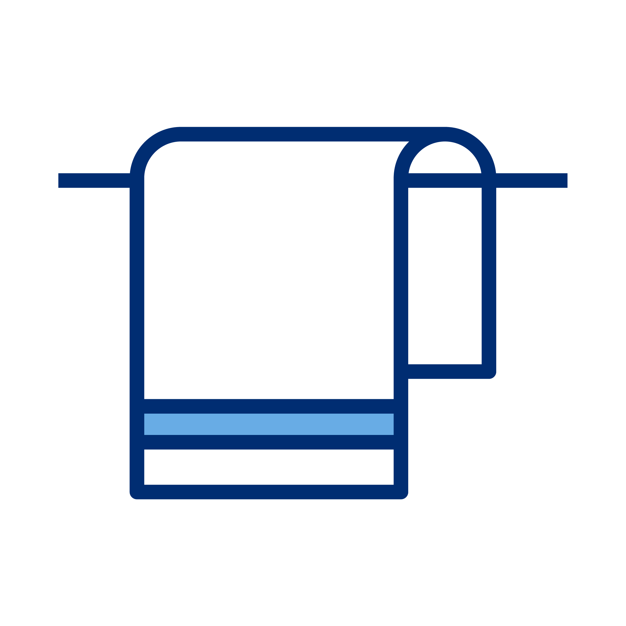 A minimalist illustration of a toaster with a single slice of bread popping out.