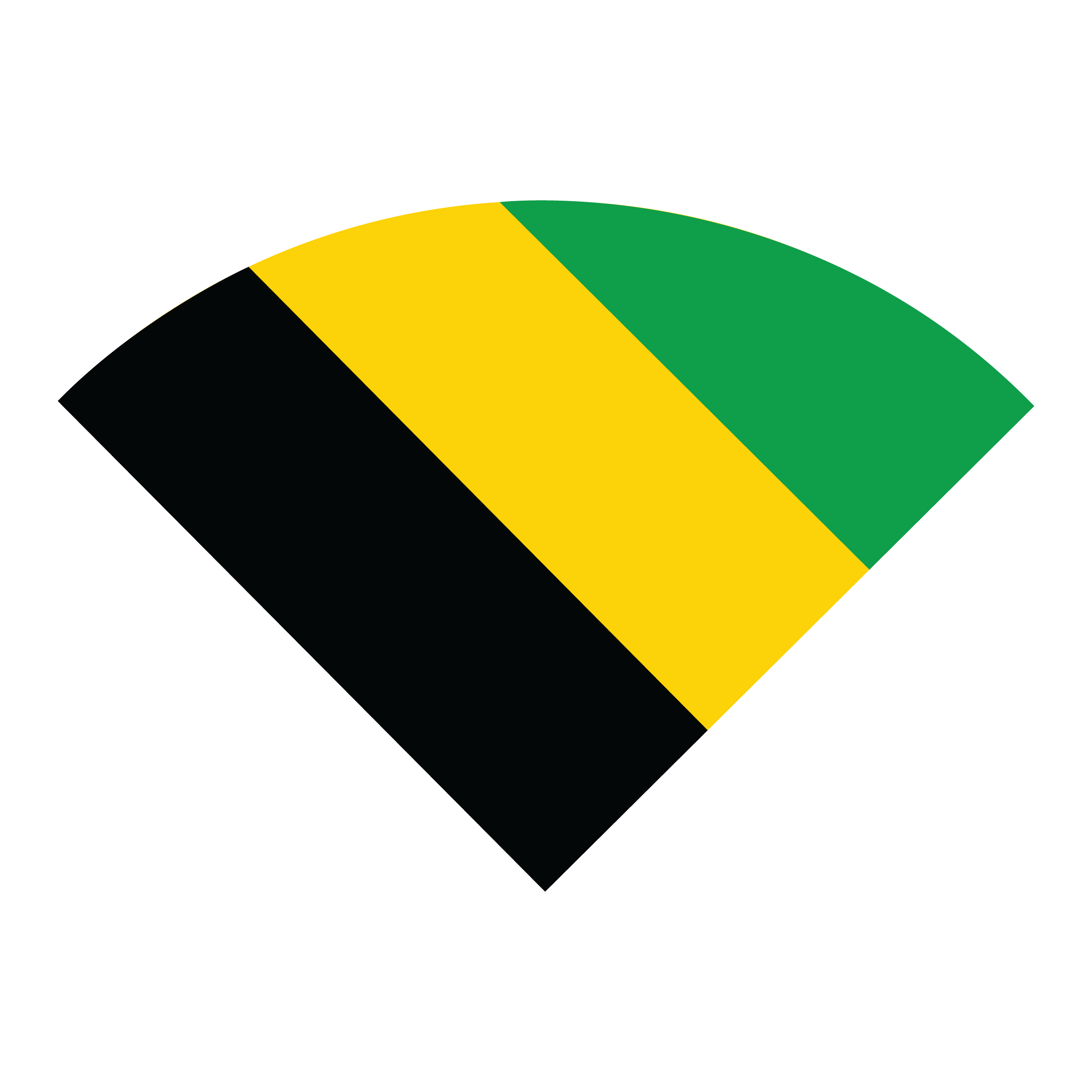 Jamaican flag with green, yellow, and black colors.