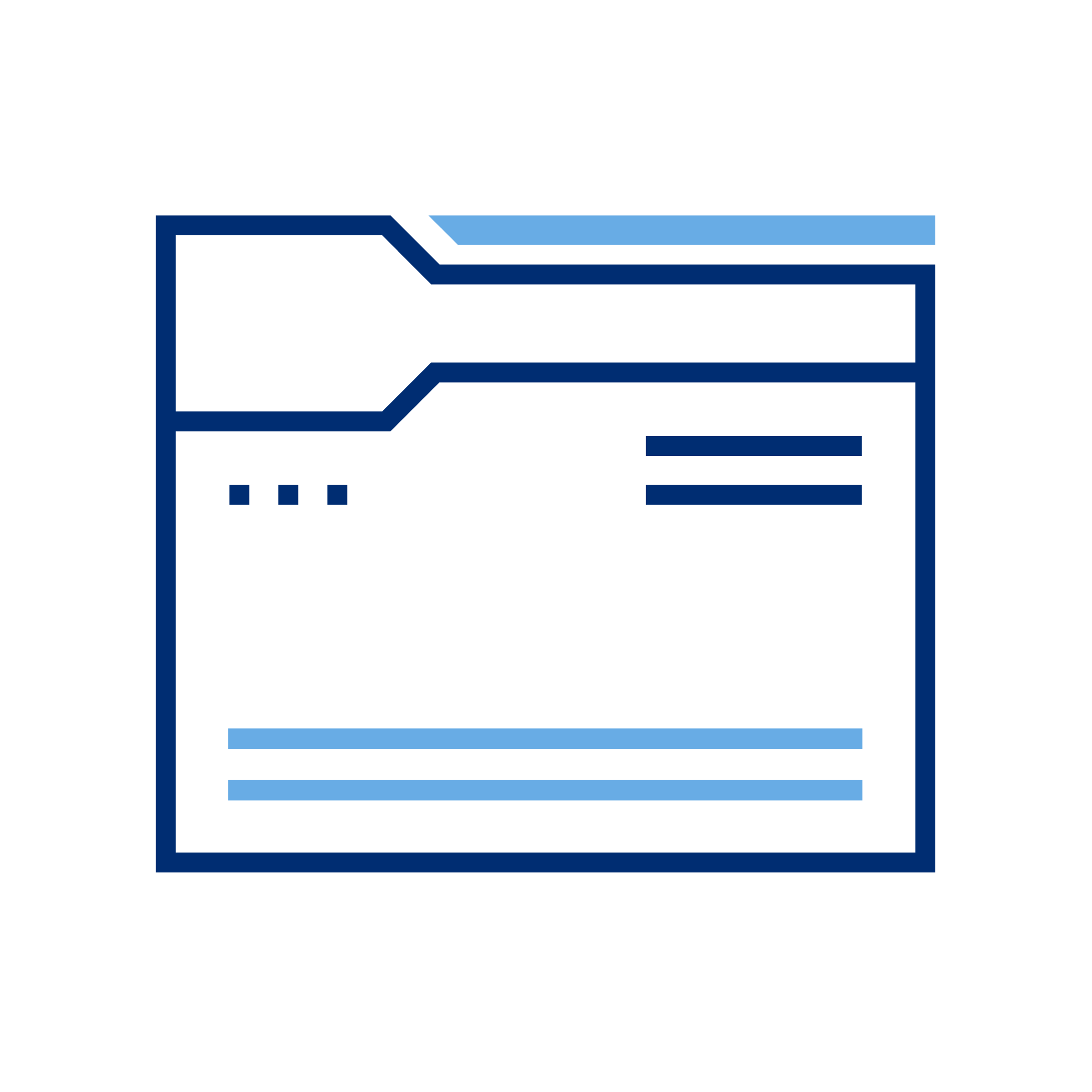 Icon of a computer window displaying a chat interface with text, and a horizontal bar representing a text input area at the bottom.