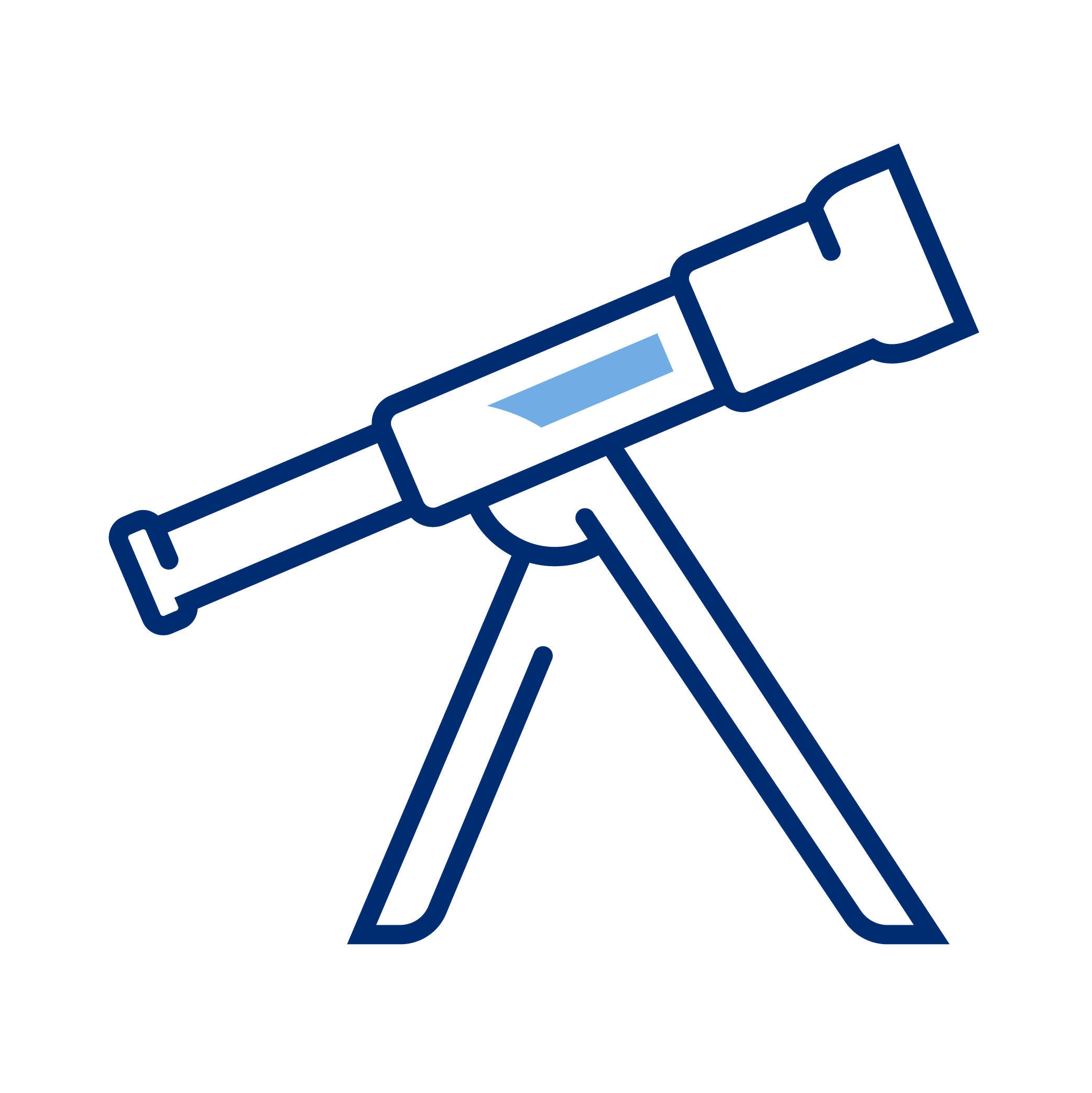 Illustration of a telescope on a tripod.
