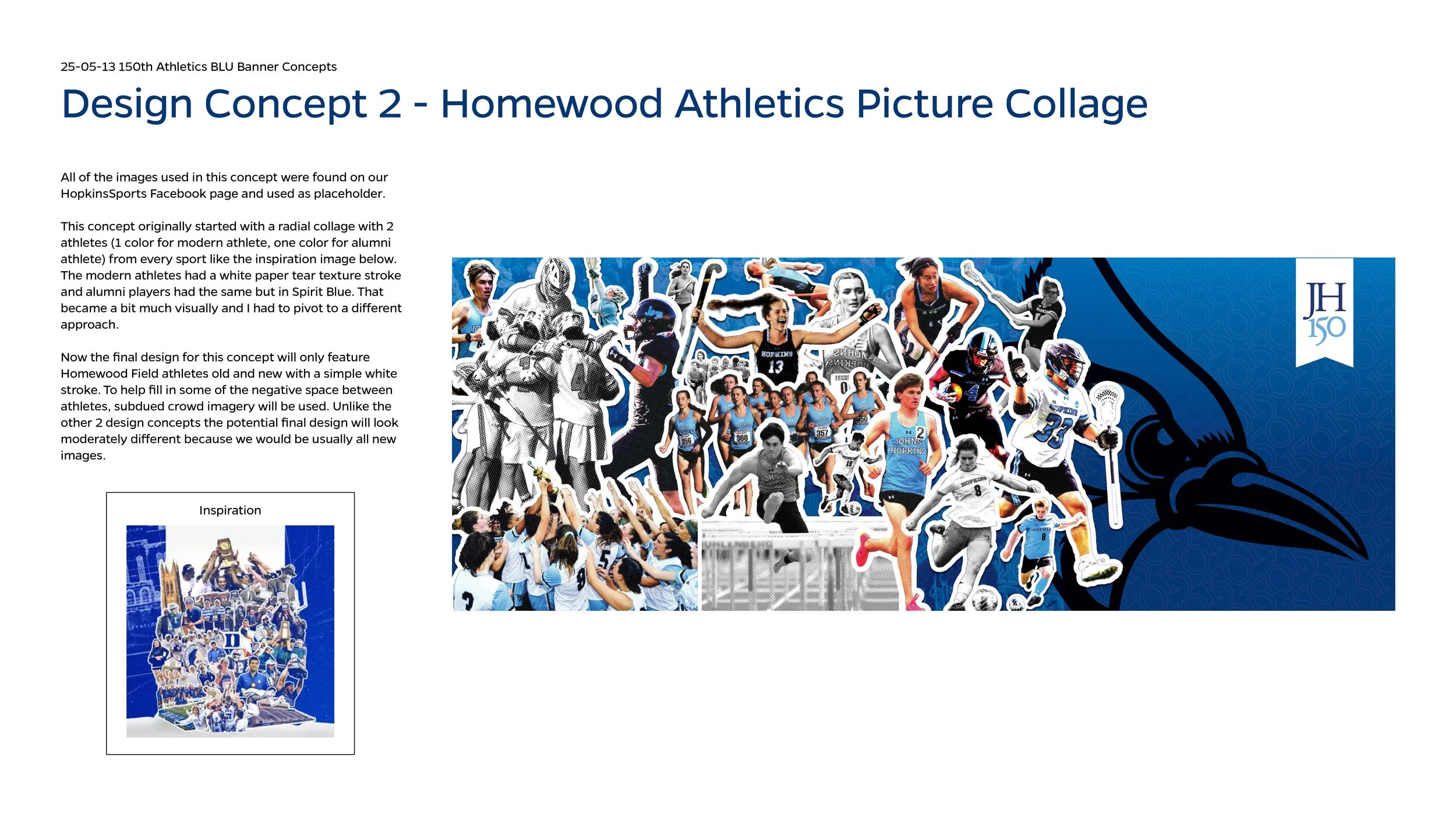 Collage of various homewood athletics, including runners, volleyball players, soccer players, and cheerleaders, with a large Homewood Hawks logo and the number 150.