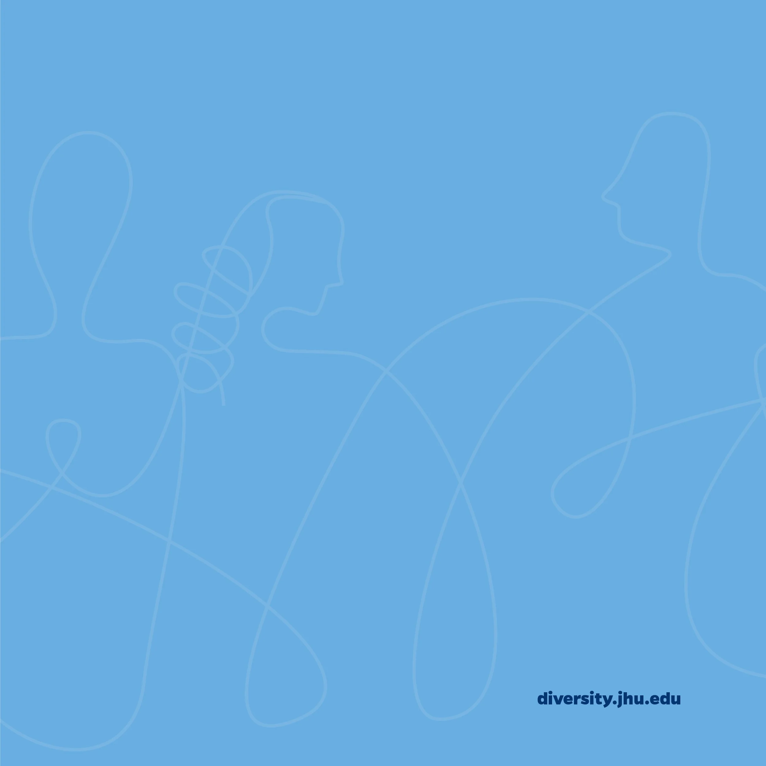 Blue background with white line art illustrations of diverse human profiles and a URL in the bottom right corner.