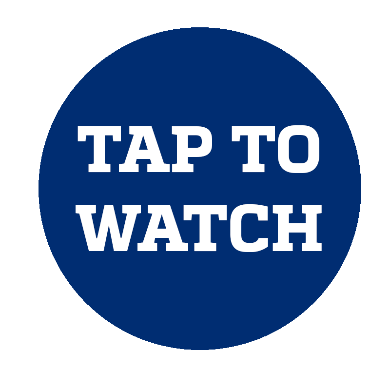 Blue circular button with white text that says 'Tap to Watch'.