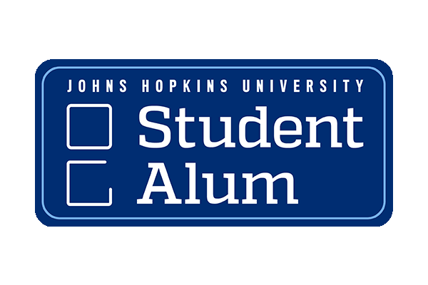 Johns Hopkins University student and alumni checkbox form.