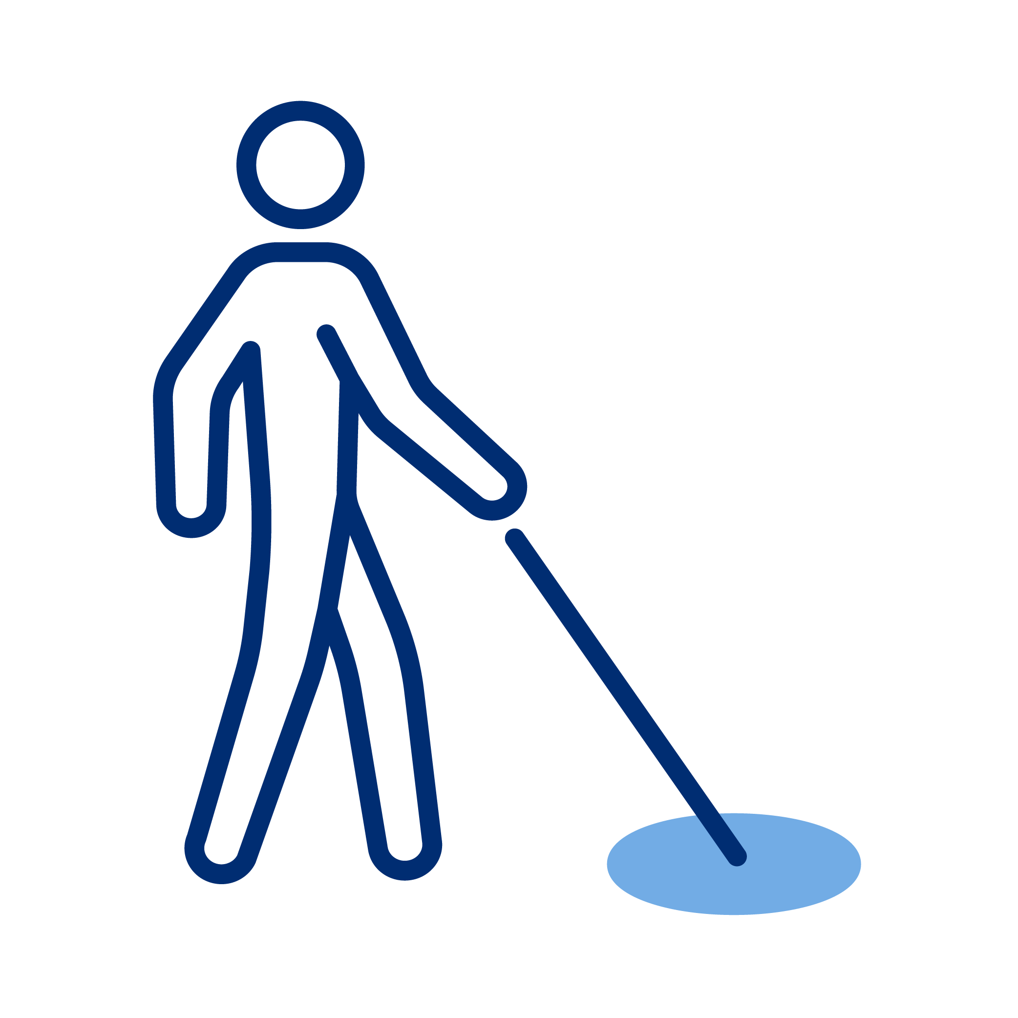 Icon of a person mopping the floor with a mop and bucket.