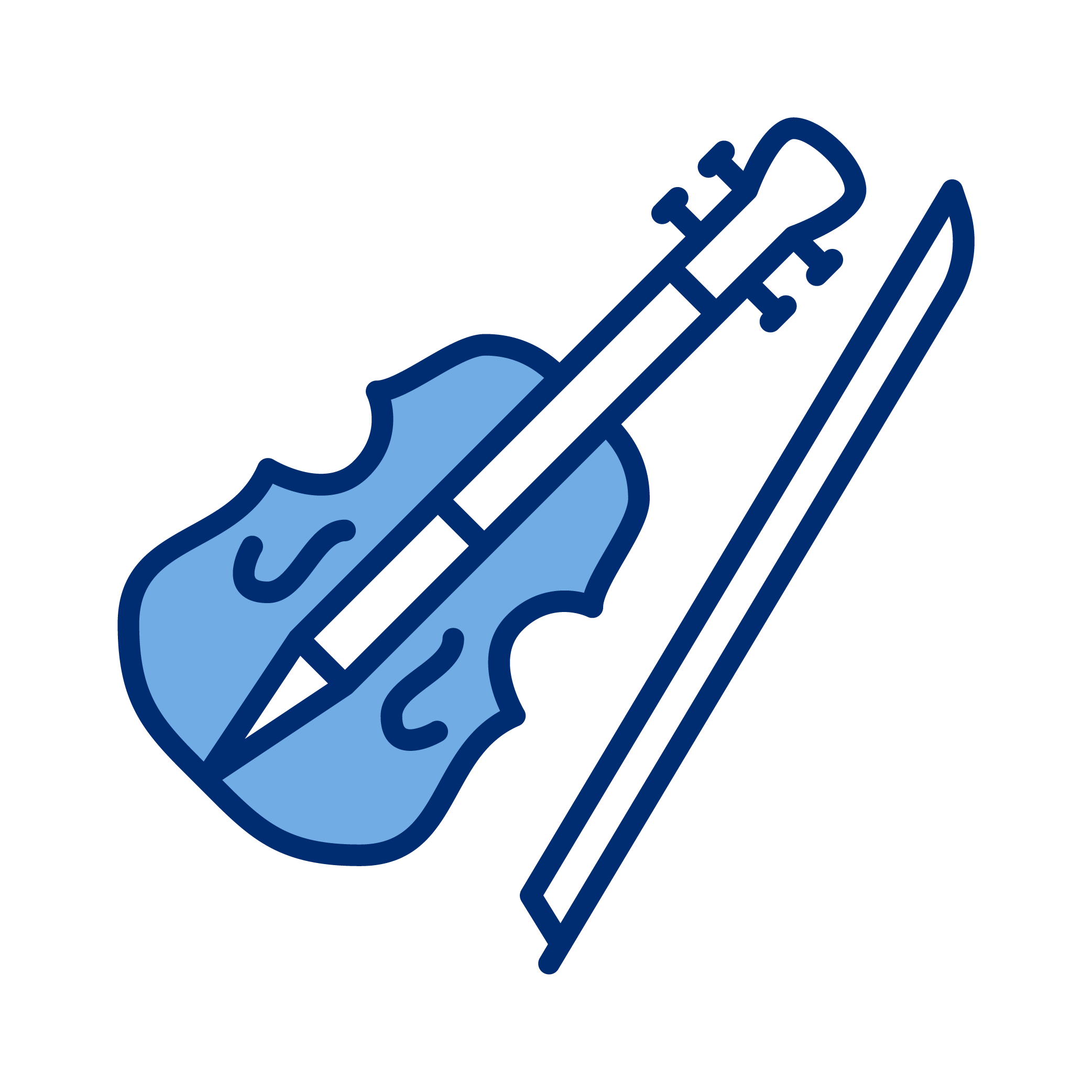 Icon of a violin, pencil, and ruler.