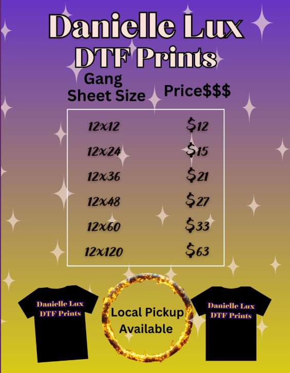 Danielle Lux DTF Printing Sheets