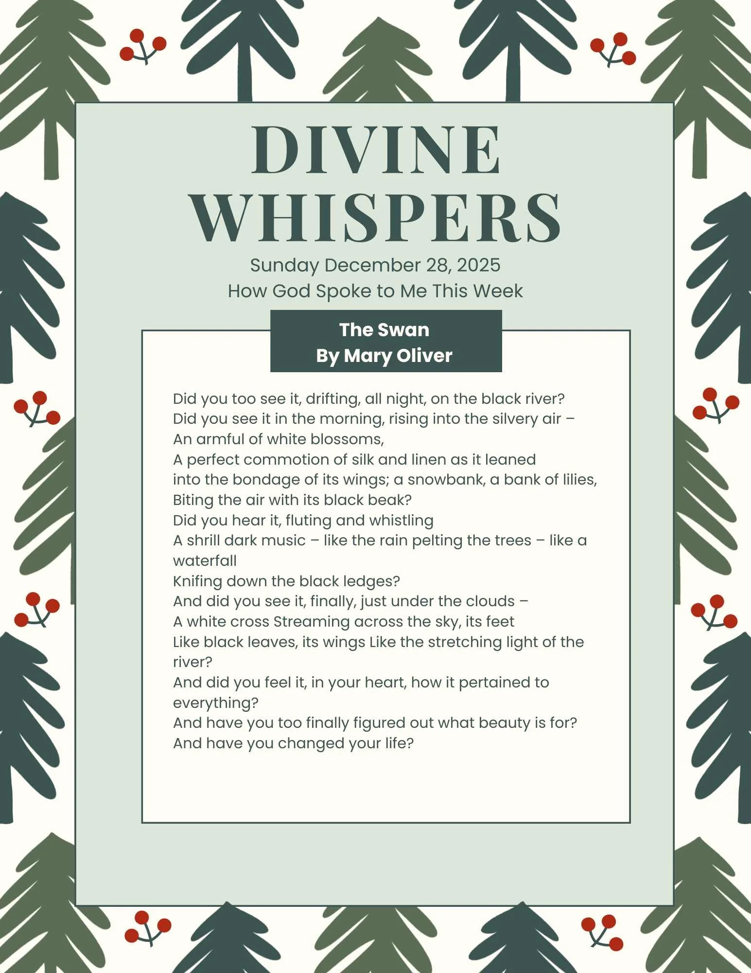 Sunday December 28, 2025 